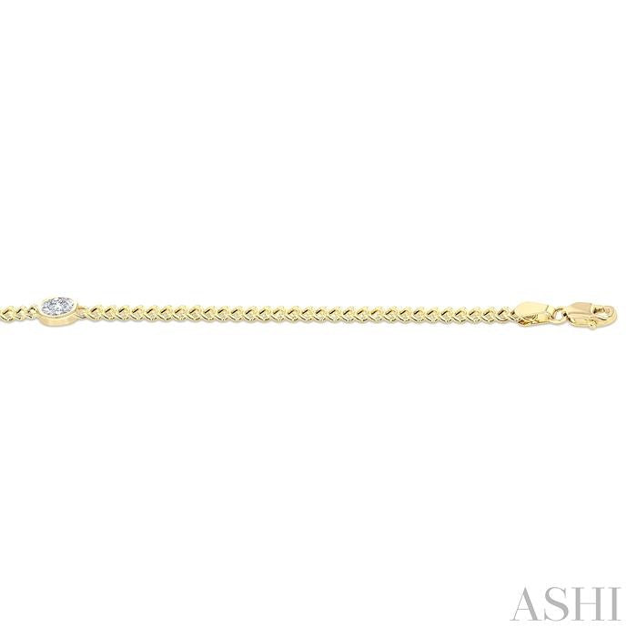 ASHI Oval Shape Curb Diamond Fashion Bracelet 7084QPPFGYG-OV
