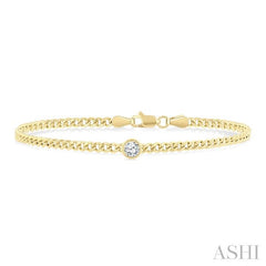 ASHI Round Shape Curb Diamond Fashion Bracelet 7084QPPFGYG-RD
