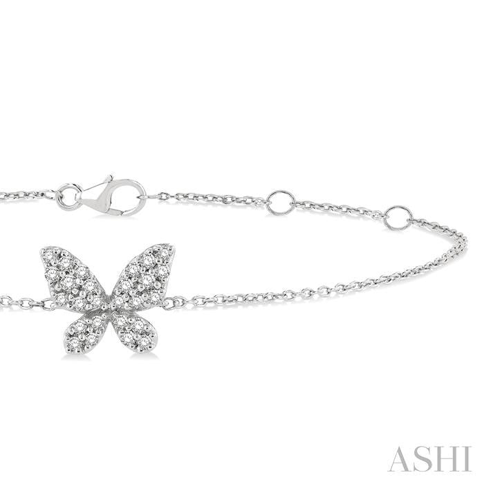 ASHI Butterfly Petite Diamond Fashion Chain Bracelet 708E0PPTSWG