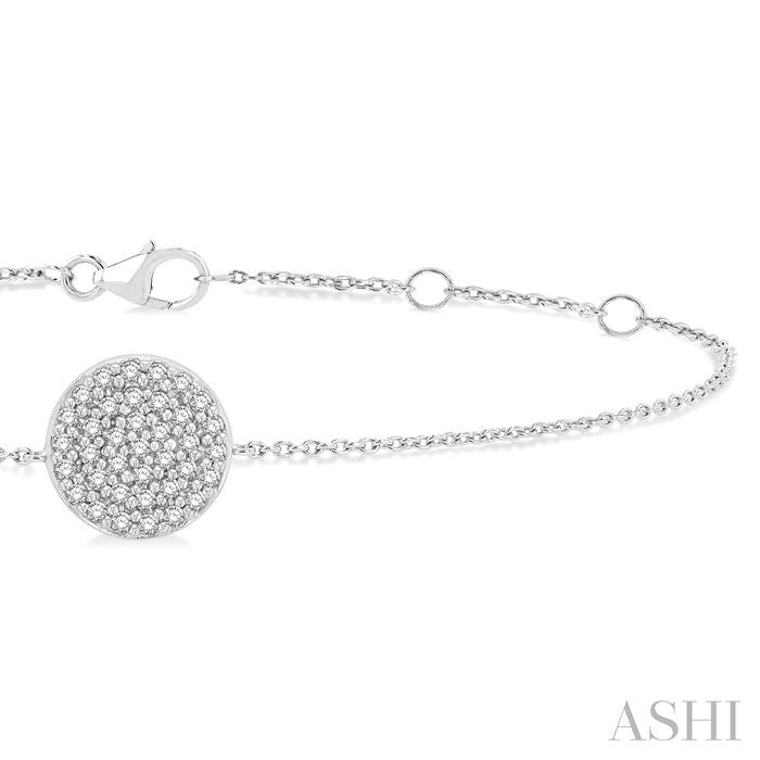 ASHI Circle Petite Diamond Fashion Chain Bracelet 709E0PPTSWG