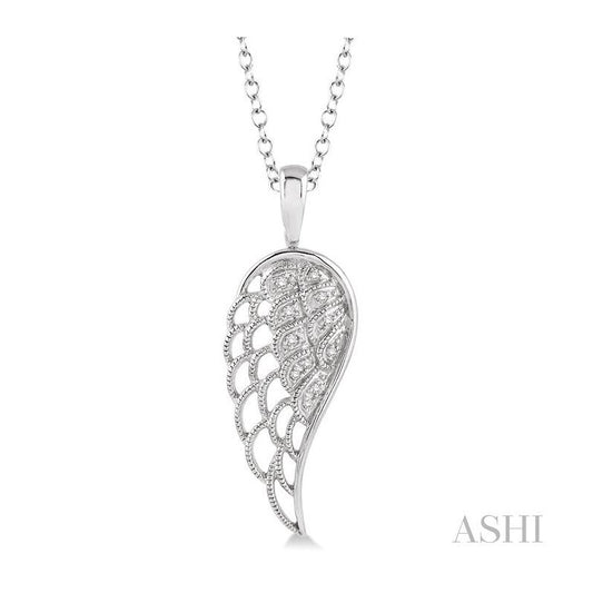 ASHI Silver Angel Wings Diamond Fashion Pendant 87259PPSSSLPD