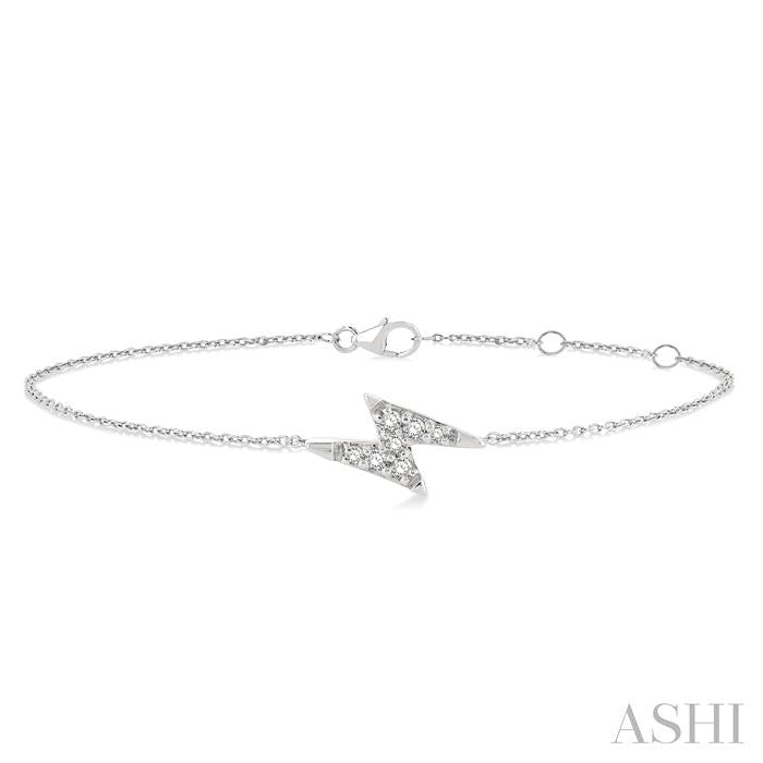 ASHI Lightning Bolt Petite Diamond Fashion Chain Bracelet 710E0PPTSWG