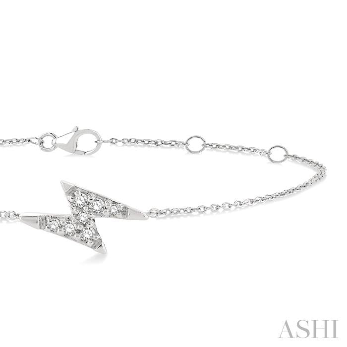 ASHI Lightning Bolt Petite Diamond Fashion Chain Bracelet 710E0PPTSWG