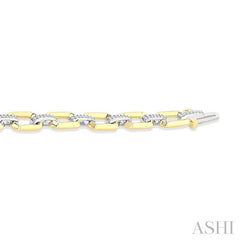 ASHI Bold Octagon Shape Link Diamond Fashion Bracelet 7126UPPTGYW-OC