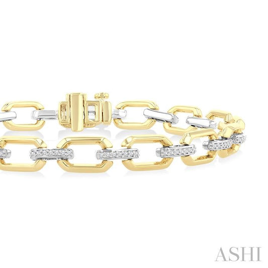 ASHI Bold Octagon Shape Link Diamond Fashion Bracelet 7126UPPTGYW-OC