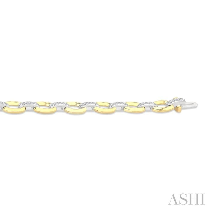 ASHI Bold Oval Shape Link Diamond Fashion Bracelet 7126UPPTGYW-OV