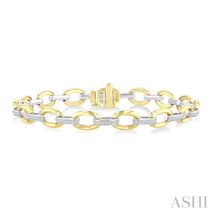 ASHI Bold Oval Shape Link Diamond Fashion Bracelet 7126UPPTGYW-OV