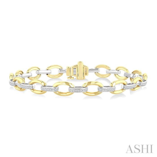 ASHI Bold Oval Shape Link Diamond Fashion Bracelet 7126UPPTGYW-OV