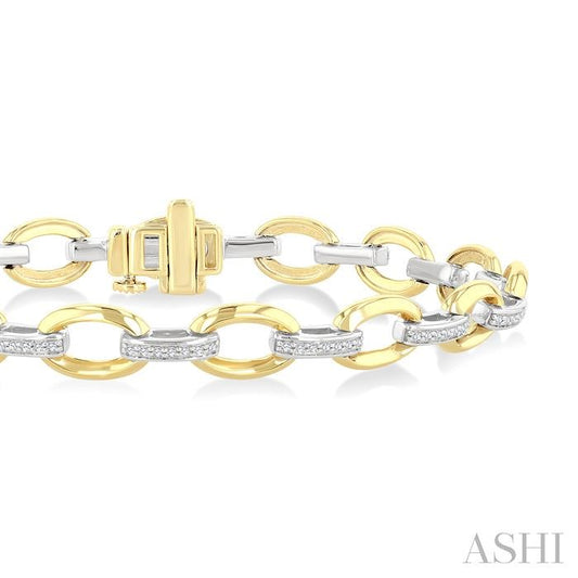 ASHI Bold Oval Shape Link Diamond Fashion Bracelet 7126UPPTGYW-OV