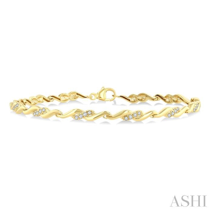 ASHI Diamond Swirl Fashion Bracelet 7128QPPTSYG