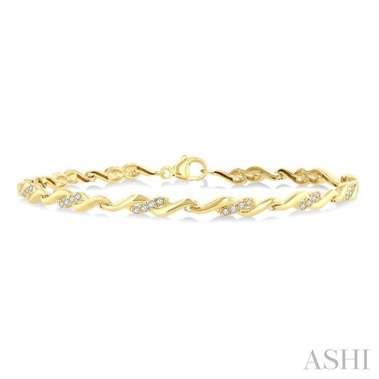 ASHI Diamond Swirl Fashion Bracelet 7128QPPTSYG