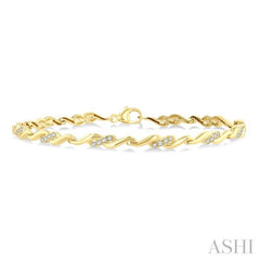 ASHI Diamond Swirl Fashion Bracelet 7128QPPTSYG