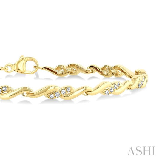ASHI Diamond Swirl Fashion Bracelet 7128QPPTSYG