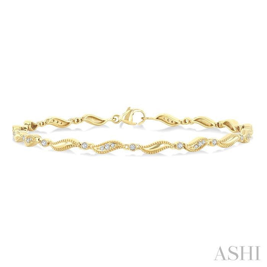 ASHI Wave Diamond Fashion Bracelet 7129QPPTSYG