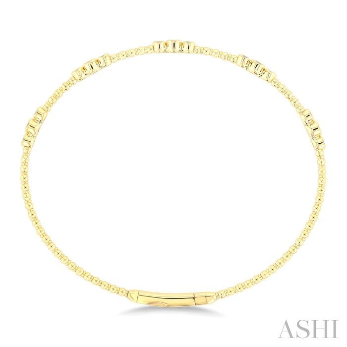 ASHI 3 Stone Bezel Diamond Flex Bangle 712W3PPFGYG