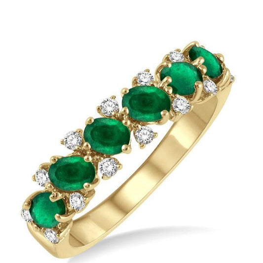 Parkplace Jewelers Oval Shape Gemstone & Diamond Wedding Band 46547PPFGEMYG