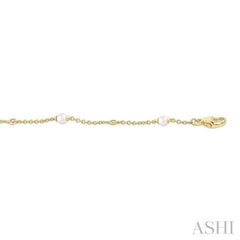 ASHI Pearl & Diamond Station Chain Bracelet 714C0PPFGWPYG