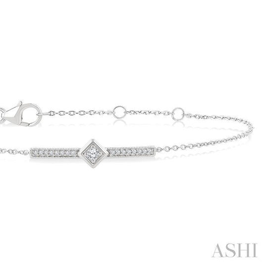 ASHI Bar Diamond Fashion Chain Bracelet 714E8PPTGWG