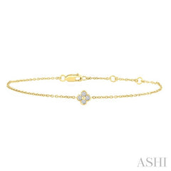 ASHI Clover Bezel Petite Diamond Fashion Chain Bracelet 715E0PPTGYG