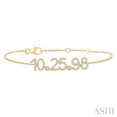 ASHI Date '10.25.98' Diamond Chain Bracelet 715FQPPTSYG