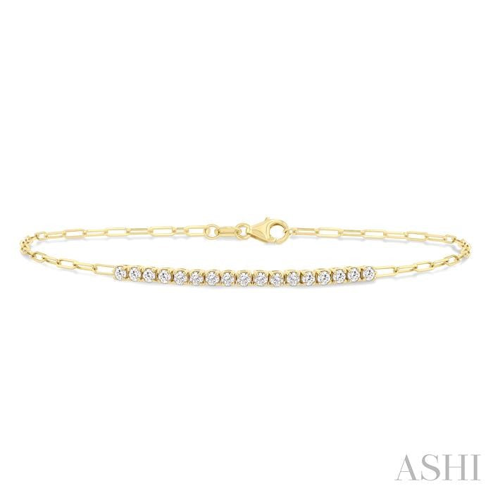 ASHI Paperclip Diamond Fashion Chain Bracelet 716AHPPFGYG
