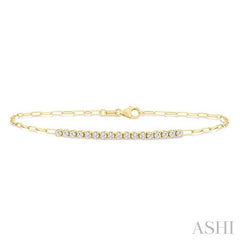 ASHI Paperclip Diamond Fashion Chain Bracelet 716AHPPFGYG