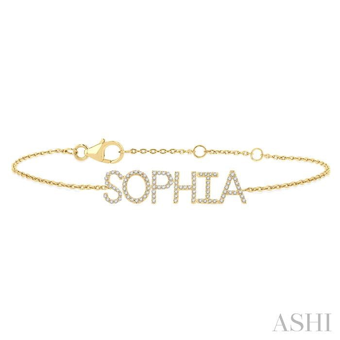 ASHI Block 'SOPHIA' Diamond Name Chain Bracelet 719F0PPTSYG