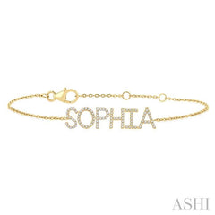 ASHI Block 'SOPHIA' Diamond Name Chain Bracelet 719F0PPTSYG