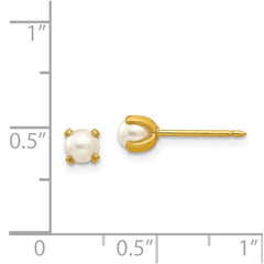 71E Inverness 14k 4mm Simulated Pearl Earrings