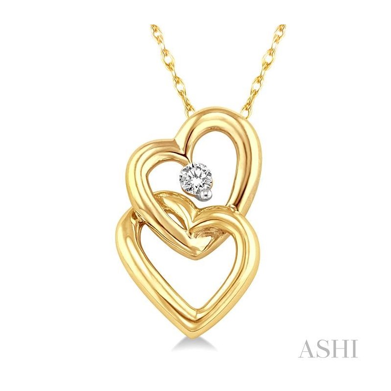 ASHI Twin Heart Shape Diamond Fashion Pendant 63479PPTXPDYG