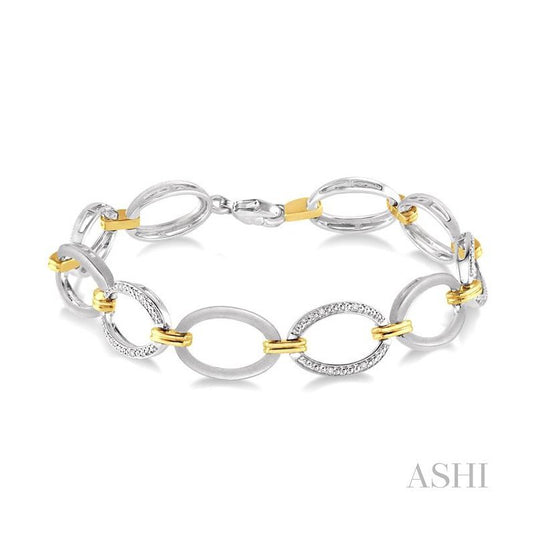 ASHI Silver Oval Shape Diamond Fashion Bracelet 85659PPSSSLTB