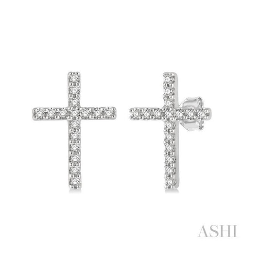 ASHI Cross Petite Diamond Fashion Earrings 643D8PPTSERWG