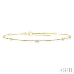 ASHI Round Shape Diamond Station Chain Bracelet 720C0PPFGYG-RD