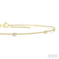 ASHI Round Shape Diamond Station Chain Bracelet 720C0PPFGYG-RD