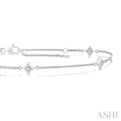 ASHI Princess Shape Diamond Station Chain Bracelet 720CHPPFGWG-PRN