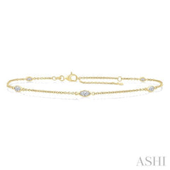 ASHI Marquise Shape Diamond Station Chain Bracelet 720CHPPFGYG-MQ