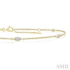 ASHI Marquise Shape Diamond Station Chain Bracelet 720CHPPFGYG-MQ