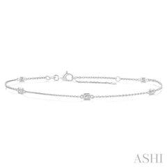 ASHI Princess Shape Diamond Station Chain Bracelet 720CQPPFGWG-PRN