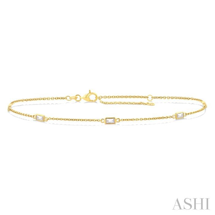 ASHI Rectangle Shape Station Diamond Chain Bracelet 720CQPPFGYG-BQ