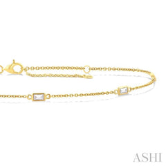 ASHI Rectangle Shape Station Diamond Chain Bracelet 720CQPPFGYG-BQ