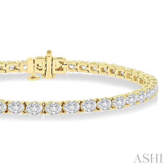 ASHI Oval Shape East-West Diamond Tennis Bracelet 72135PPFHYG-5.50-OV
