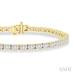 ASHI Oval Shape East-West Diamond Tennis Bracelet 72135PPFHYG-5.50-OV
