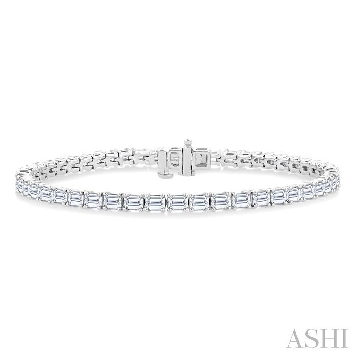 ASHI Emerald Shape East-West Diamond Tennis Bracelet 72176PPFHWG-OC