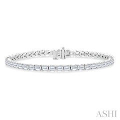 ASHI Emerald Shape East-West Diamond Tennis Bracelet 72176PPFHWG-OC