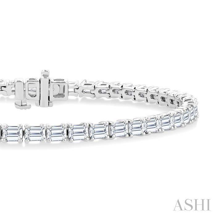 ASHI Emerald Shape East-West Diamond Tennis Bracelet 72176PPFHWG-OC