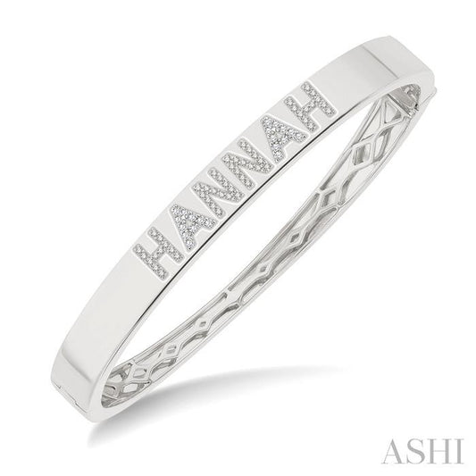 ASHI Block 'HANNAH' Diamond Name Bangle 721F6PPTSWG