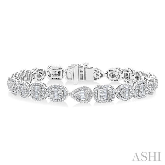 ASHI Mixed Shape Halo Fusion Diamond Bracelet 72213PPFHWG-3.20