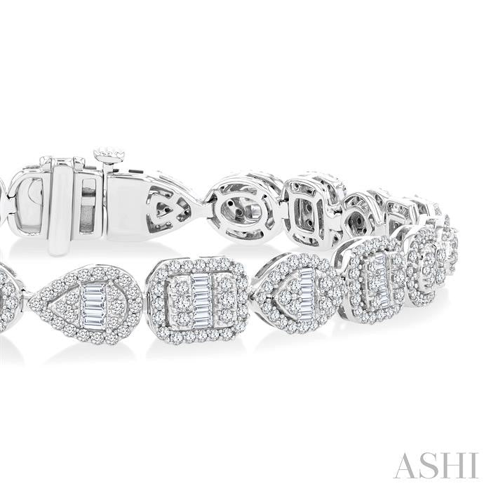 ASHI Mixed Shape Halo Fusion Diamond Bracelet 72213PPFHWG-3.20