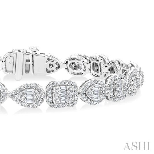 ASHI Mixed Shape Halo Fusion Diamond Bracelet 72213PPFHWG-3.20