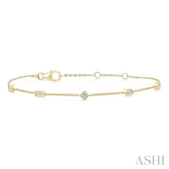 ASHI Bezel Set Diamond Fashion Chain Bracelet 722CUPPFGYG